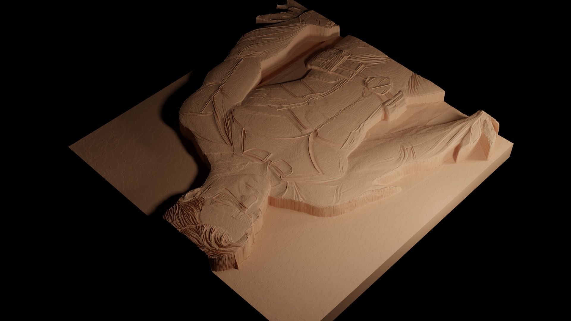 Nightwing CNC 3d Print High Relief Sand Casting 3D print model_4