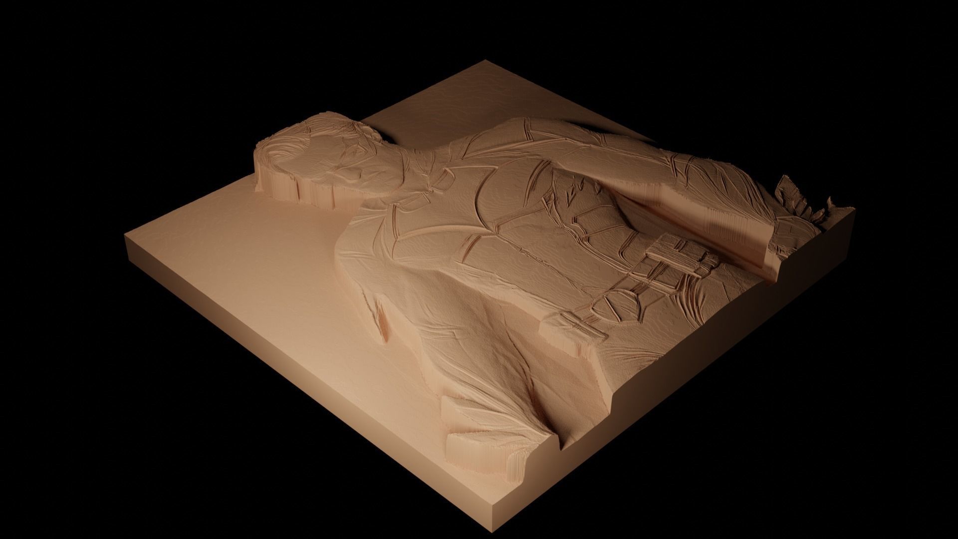 Nightwing CNC 3d Print High Relief Sand Casting 3D print model_2