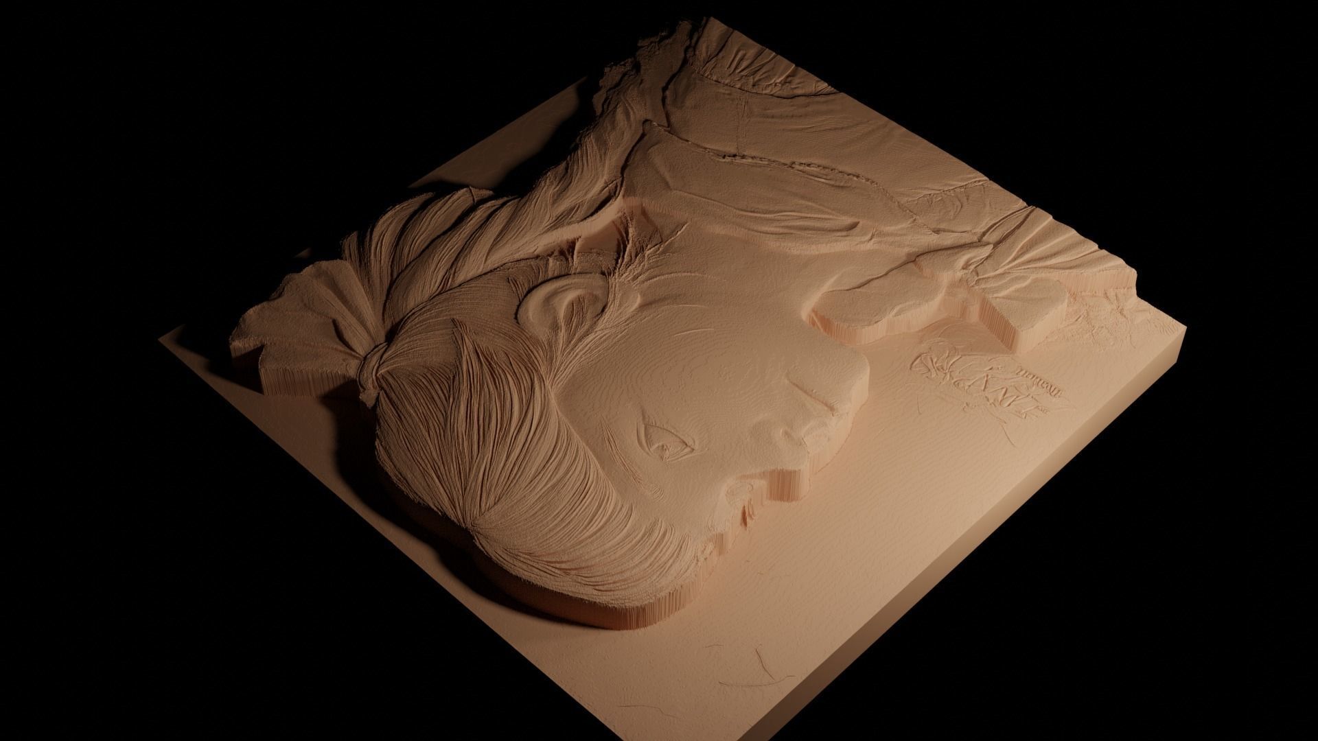 Matilda CNC 3d Print High Relief Sand Casting 3D print model_4