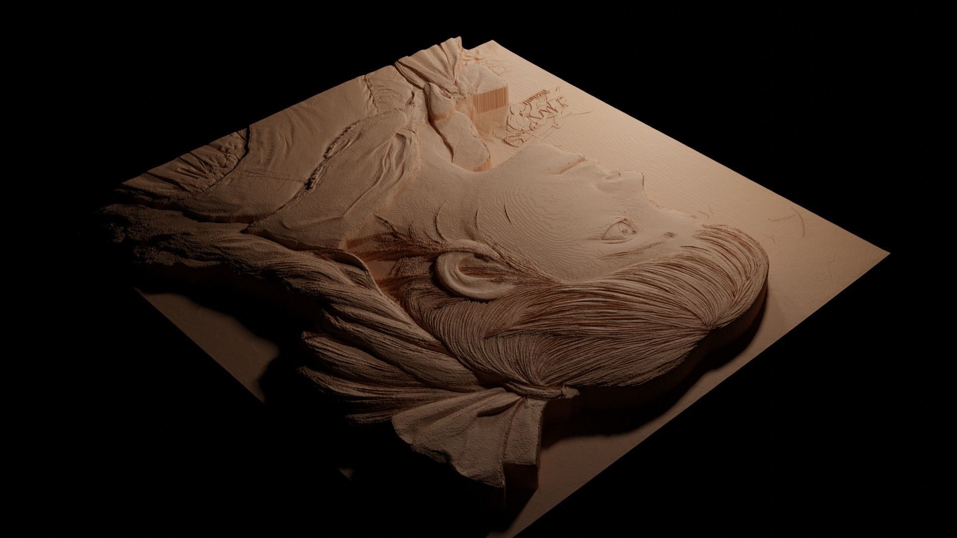 Matilda CNC 3d Print High Relief Sand Casting 3D print model_3