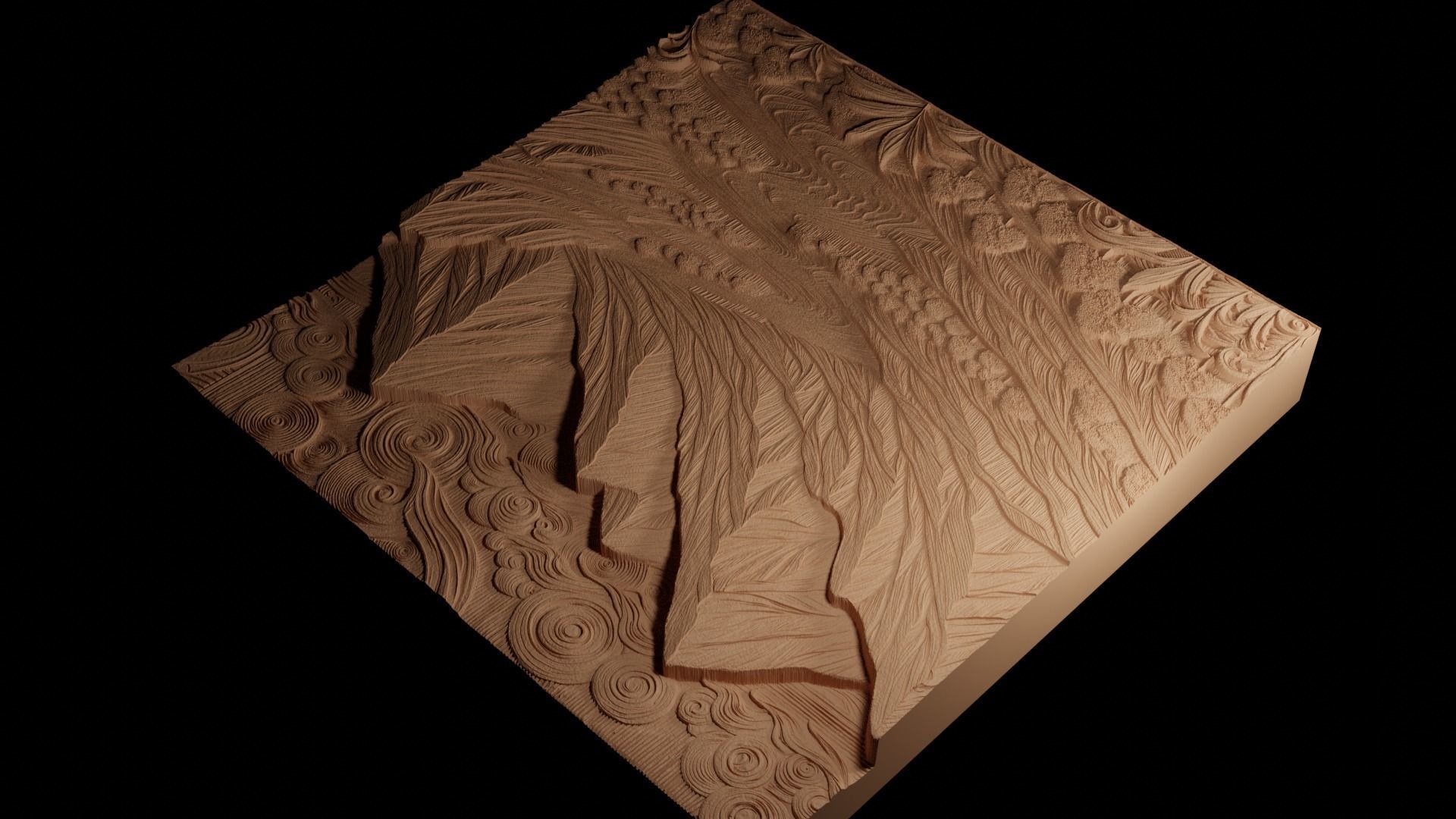 landscape CNC 3d Print High Relief Sand Casting 3D print model_4