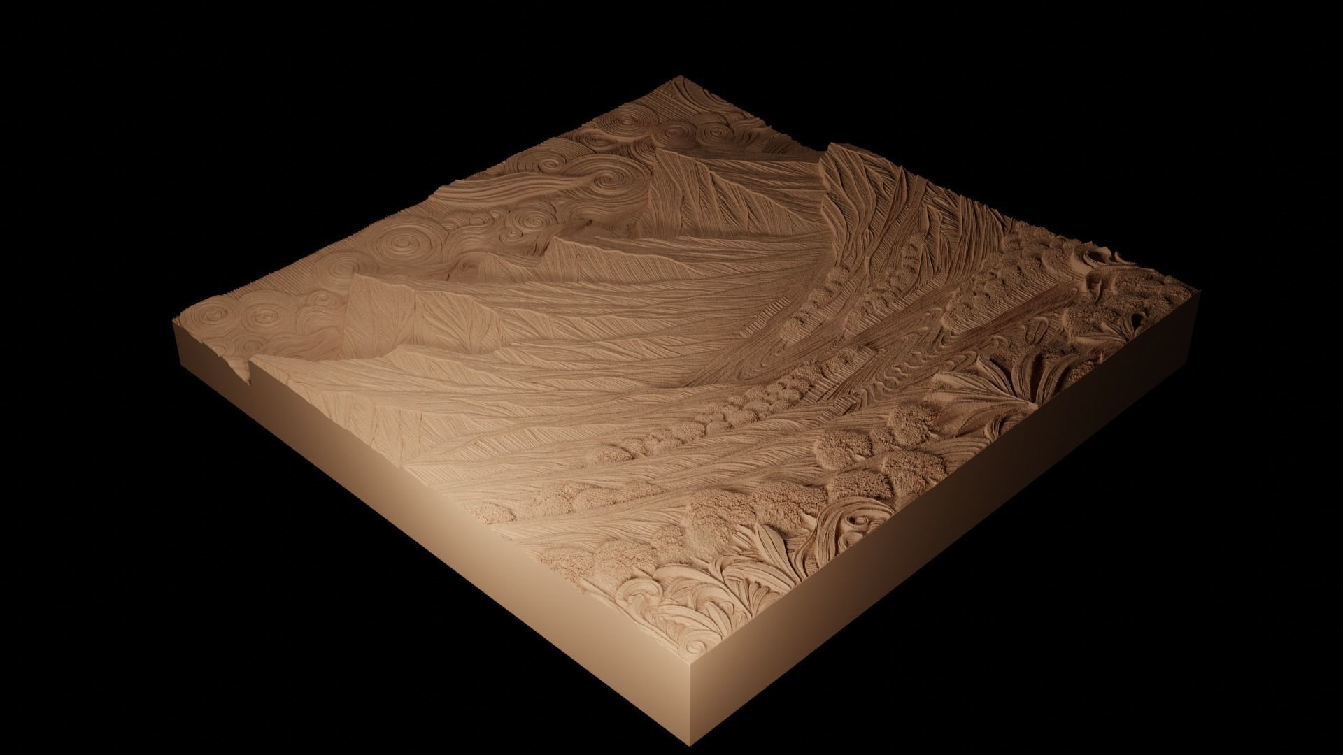 landscape CNC 3d Print High Relief Sand Casting 3D print model_2