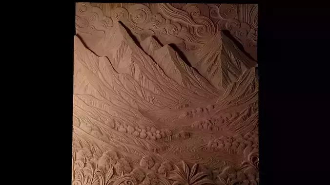 landscape CNC 3d Print High Relief Sand Casting 3D print model