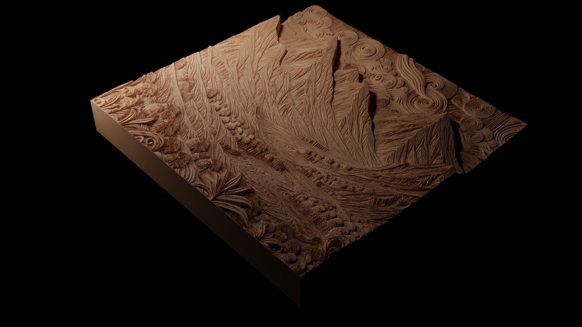 landscape CNC 3d Print High Relief Sand Casting 3D print model_1