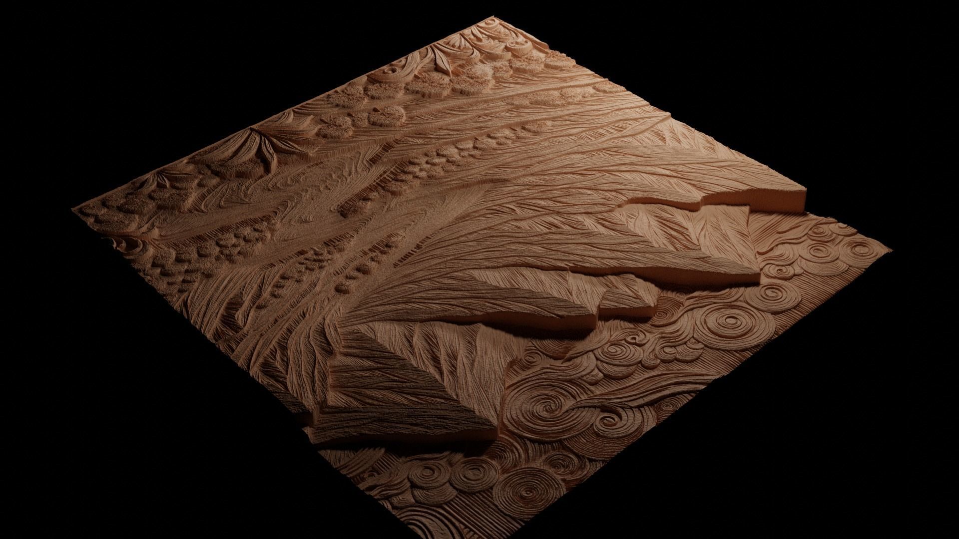 landscape CNC 3d Print High Relief Sand Casting 3D print model_3