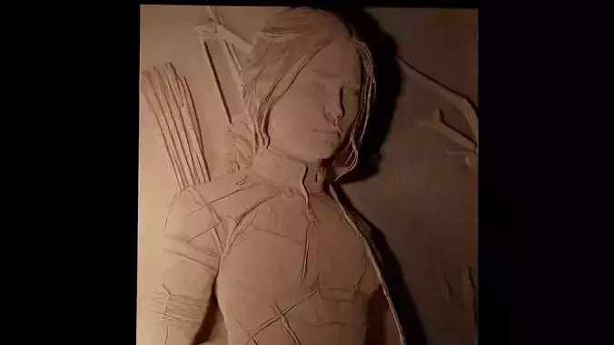 Katniss Everdeen Hunger Games CNC Print High Relief Sand Casting