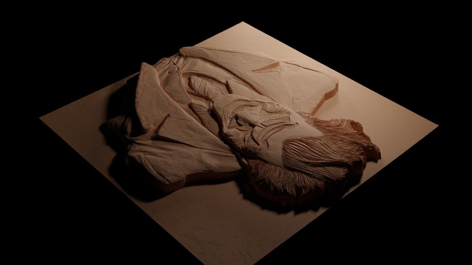 Joker CNC 3d Print High Relief Sand Casting 3D print model_3