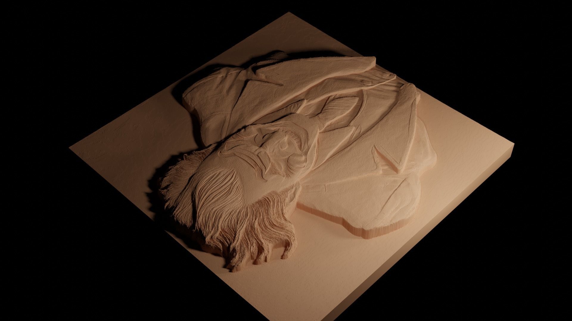 Joker CNC 3d Print High Relief Sand Casting 3D print model_4