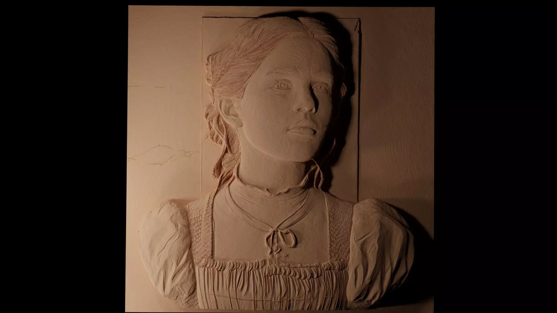 Jo March Little Women CNC 3d Print High Relief Sand Casting 3D print model_0