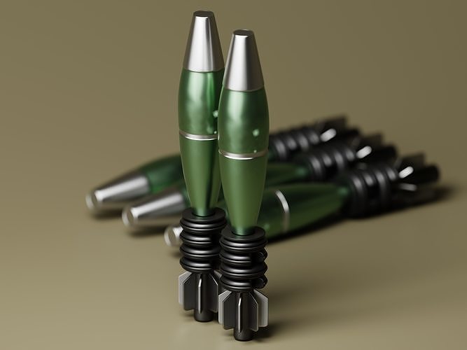 Mortar Bomb 3D Model Low-poly 3D model
