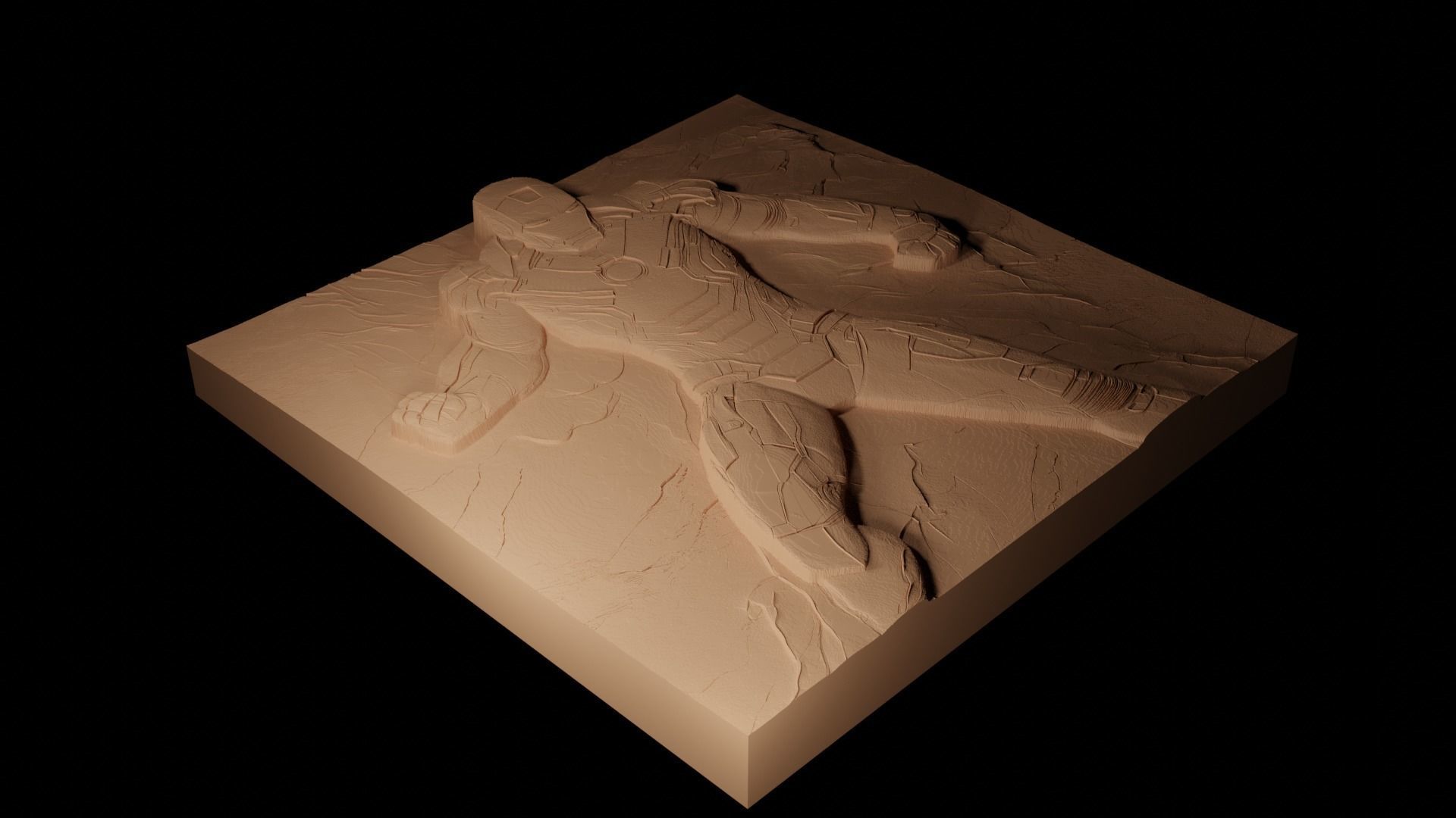 Iron Man CNC 3d Print High Relief Sand Casting 3D print model_2