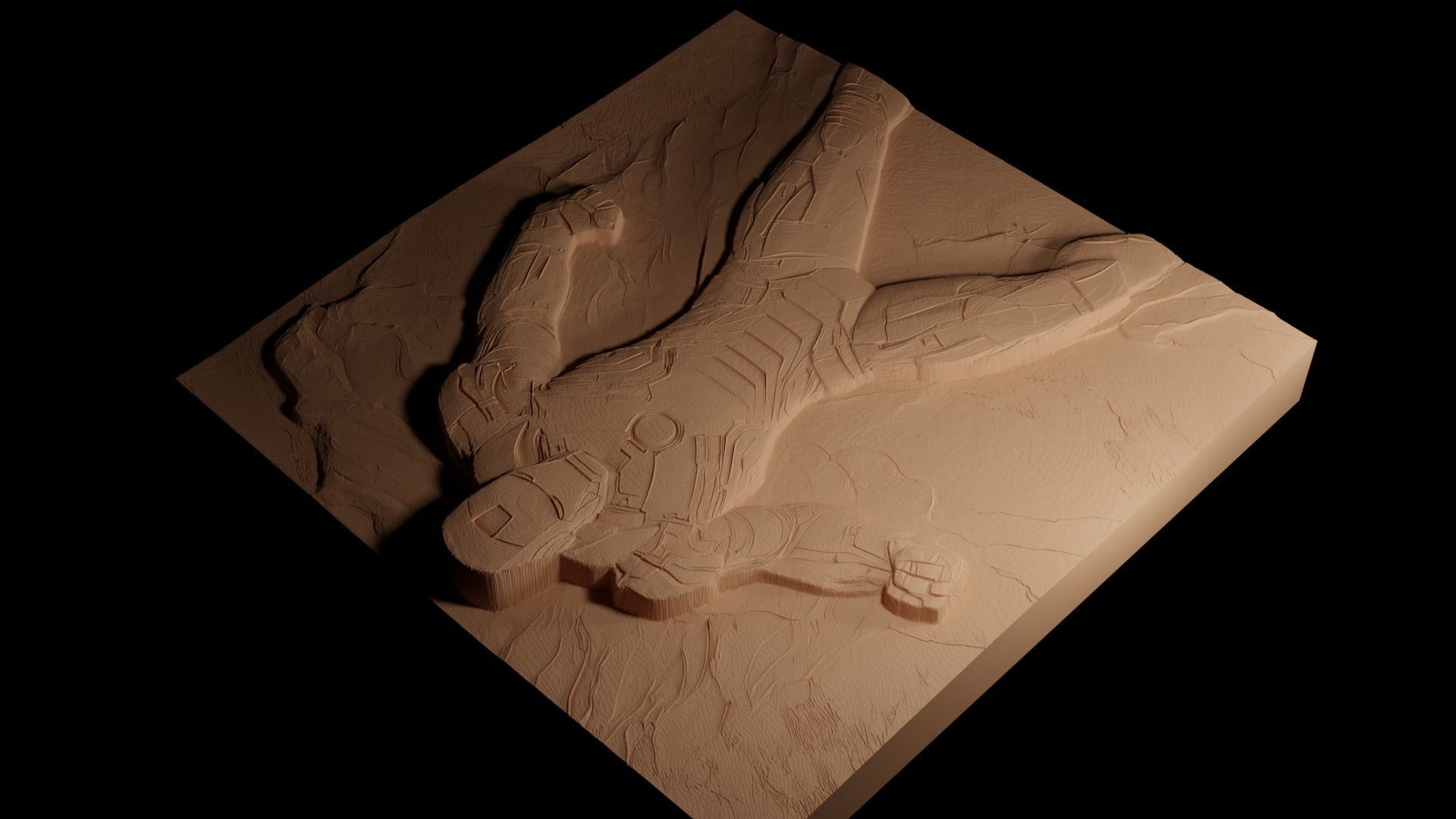 Iron Man CNC 3d Print High Relief Sand Casting 3D print model_4