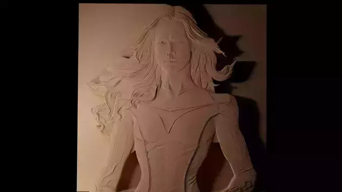 Invisible Woman Marvel CNC 3d Print High Relief Sand Casting