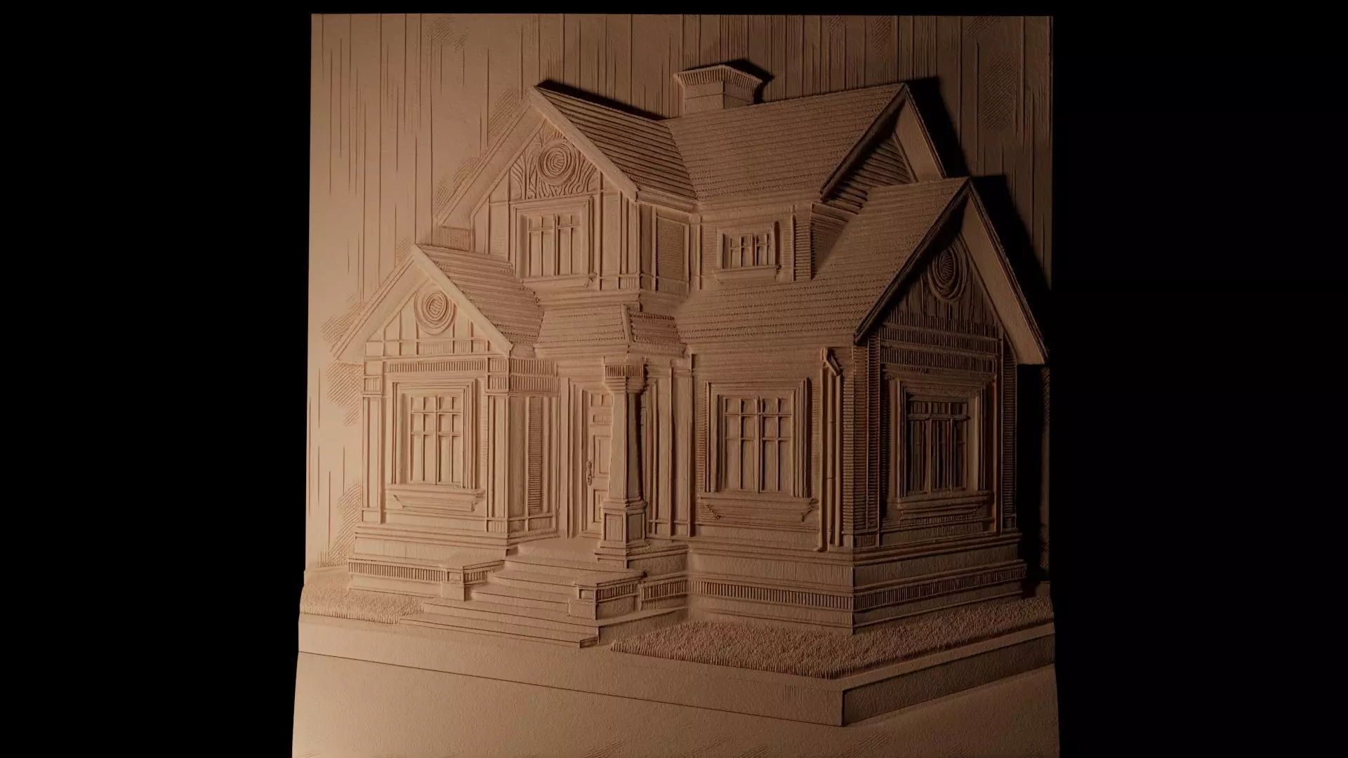 house CNC 3d Print High Relief Sand Casting 3D print model_0