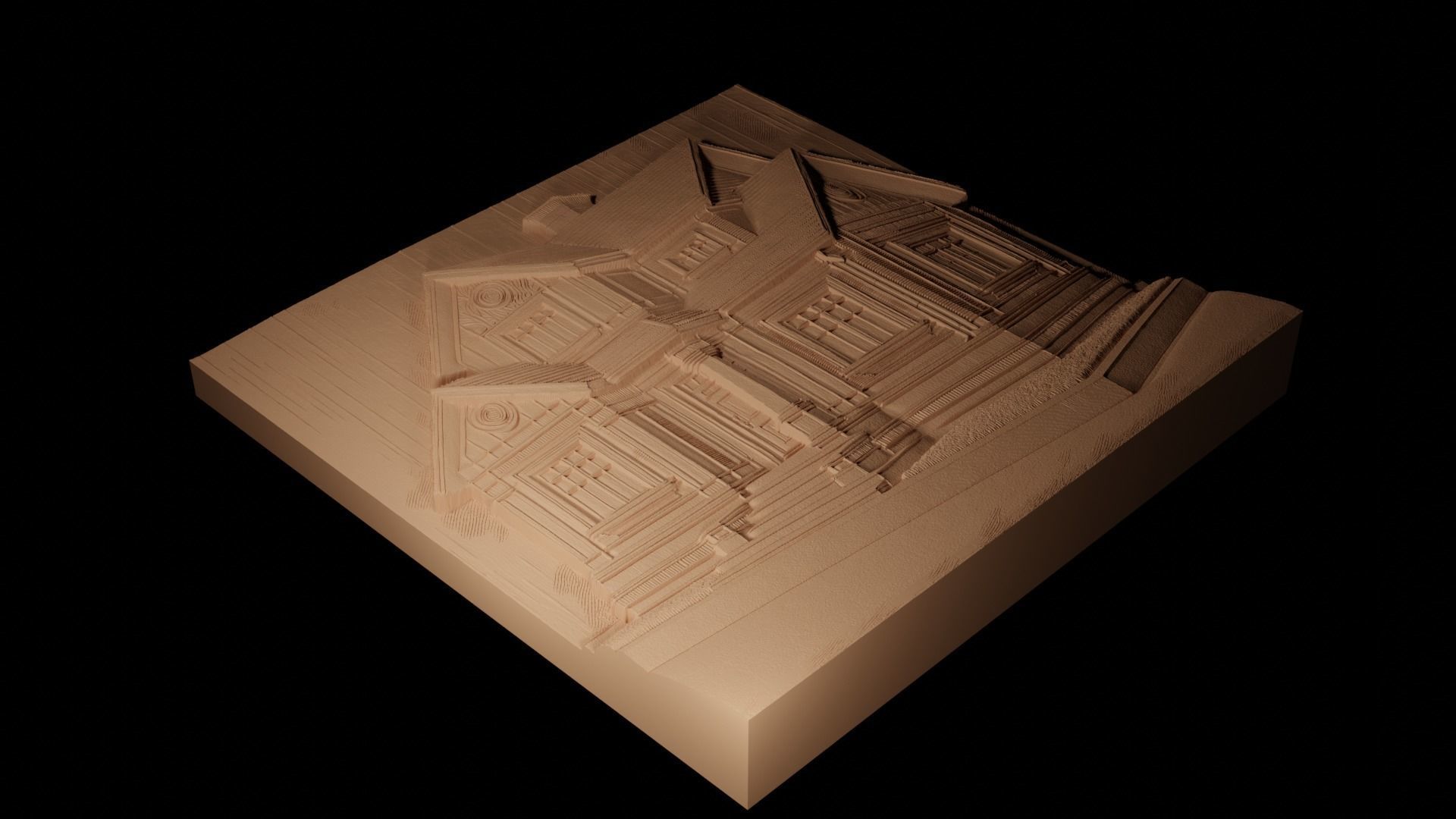 house CNC 3d Print High Relief Sand Casting 3D print model_2