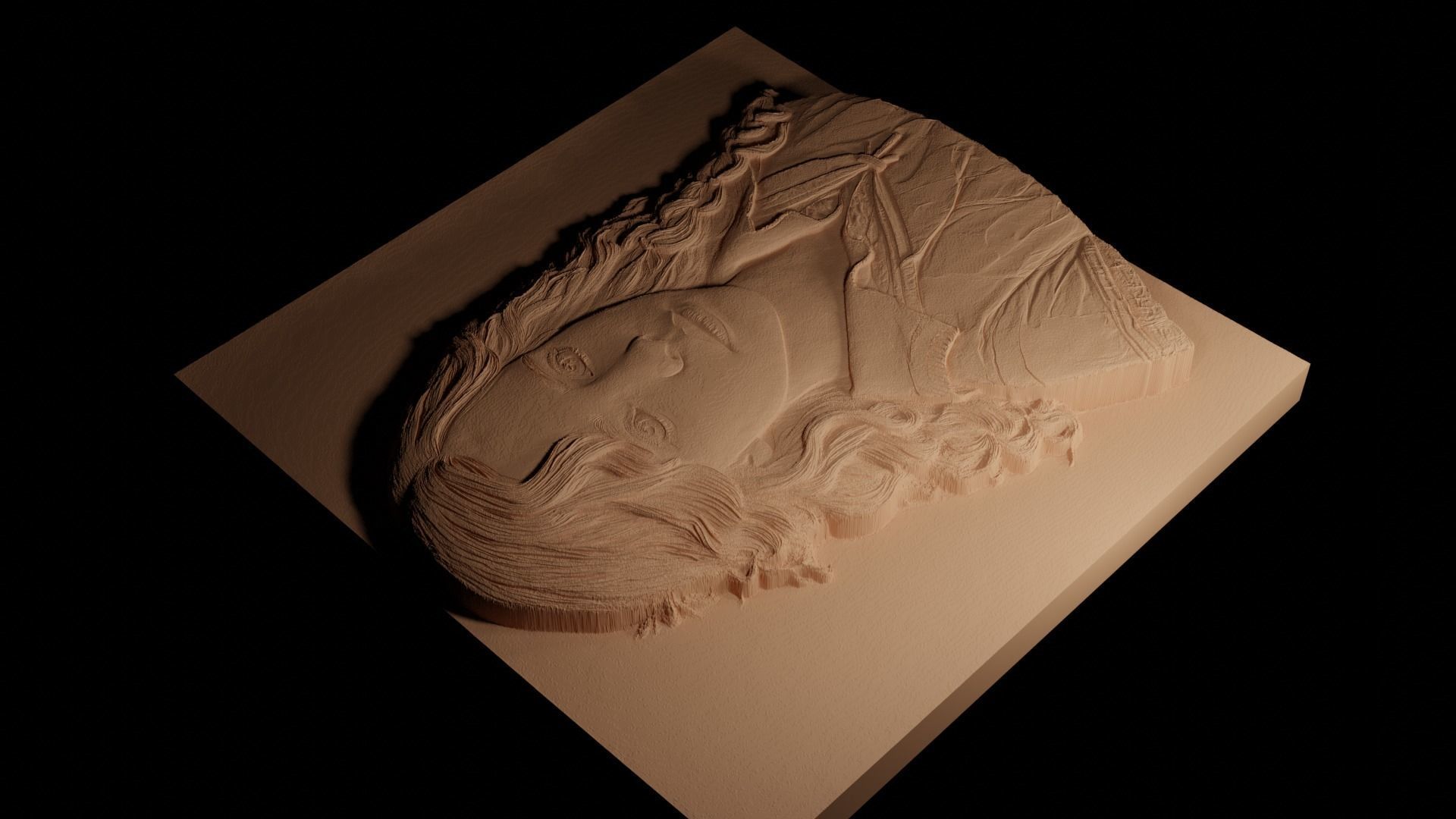 Hermione Harry Potter CNC 3d Print High Relief Sand Casting 3D print model_4