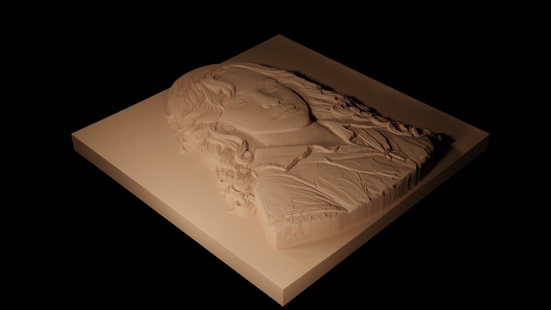 Hermione Harry Potter CNC 3d Print High Relief Sand Casting 3D print model_2