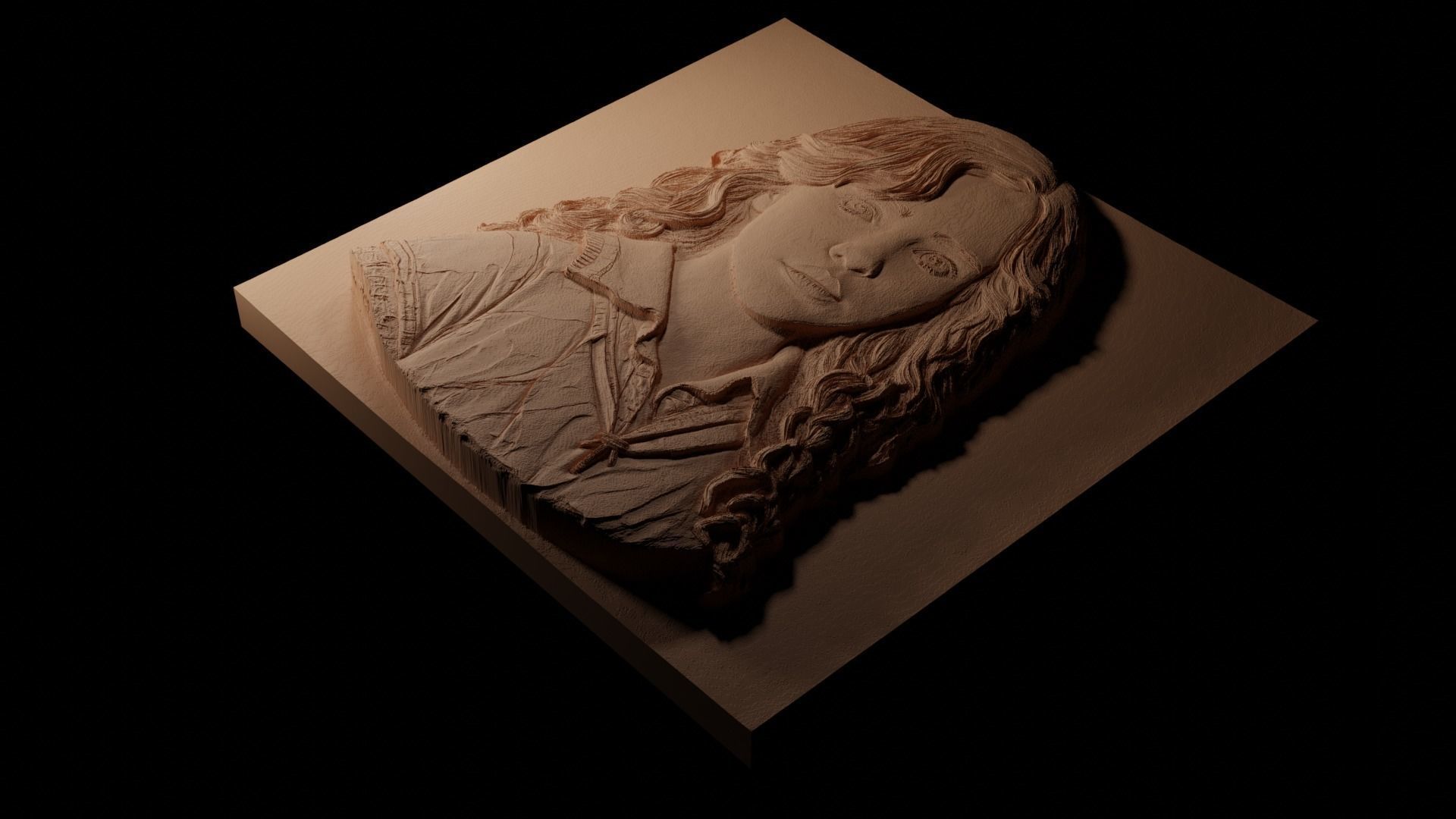 Hermione Harry Potter CNC 3d Print High Relief Sand Casting 3D print model_1