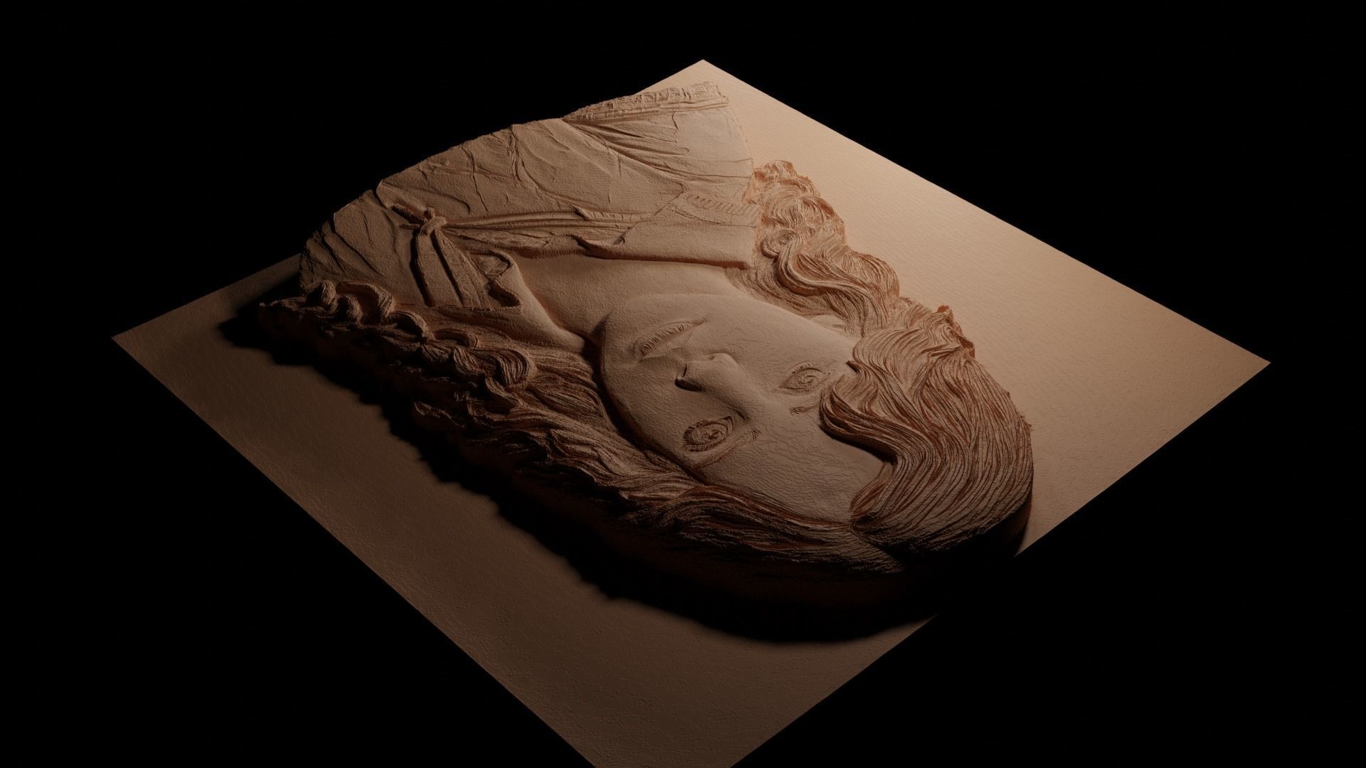 Hermione Harry Potter CNC 3d Print High Relief Sand Casting 3D print model_3