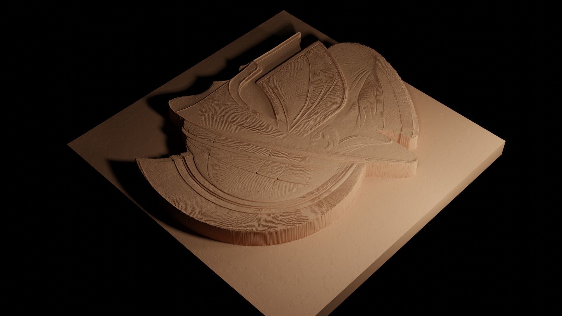 helmet CNC 3d Print High Relief Sand Casting 3D print model_4