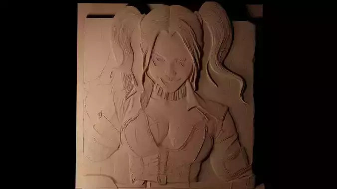Harley Quinn CNC 3d Print High Relief Sand Casting
