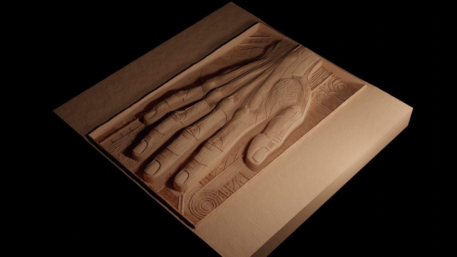 hand CNC 3d Print High Relief Sand Casting 3D print model_4