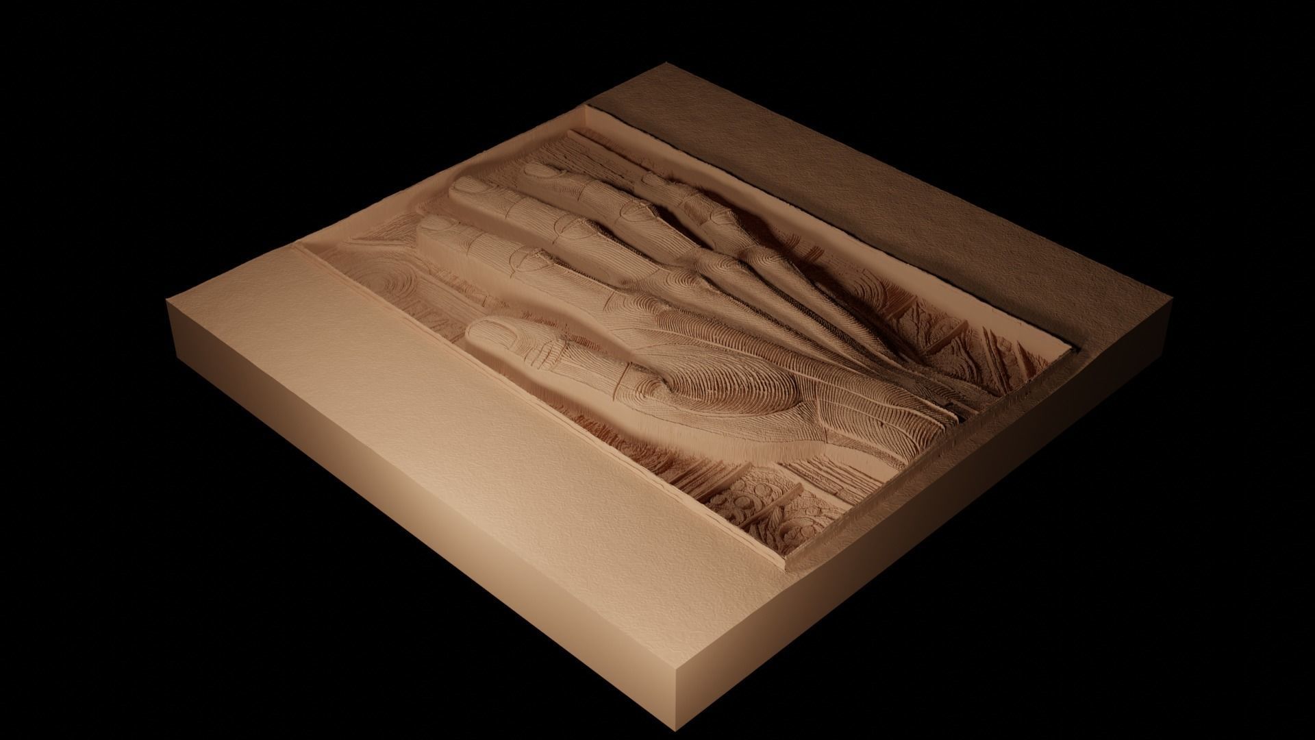 hand CNC 3d Print High Relief Sand Casting 3D print model_2