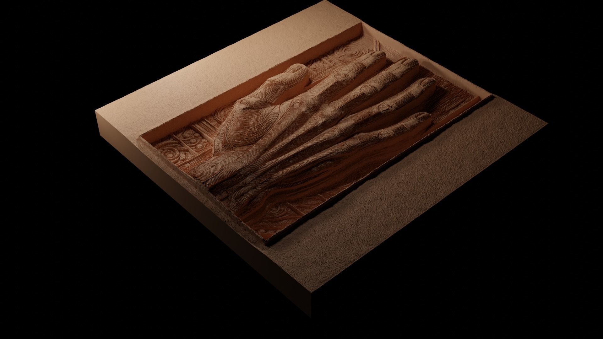 hand CNC 3d Print High Relief Sand Casting 3D print model_1