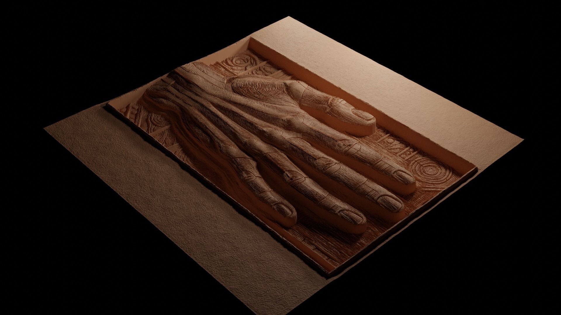 hand CNC 3d Print High Relief Sand Casting 3D print model_3