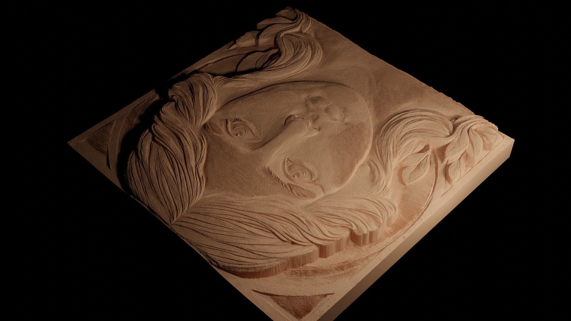 female CNC 3d Print High Relief Sand Casting 3D print model_4