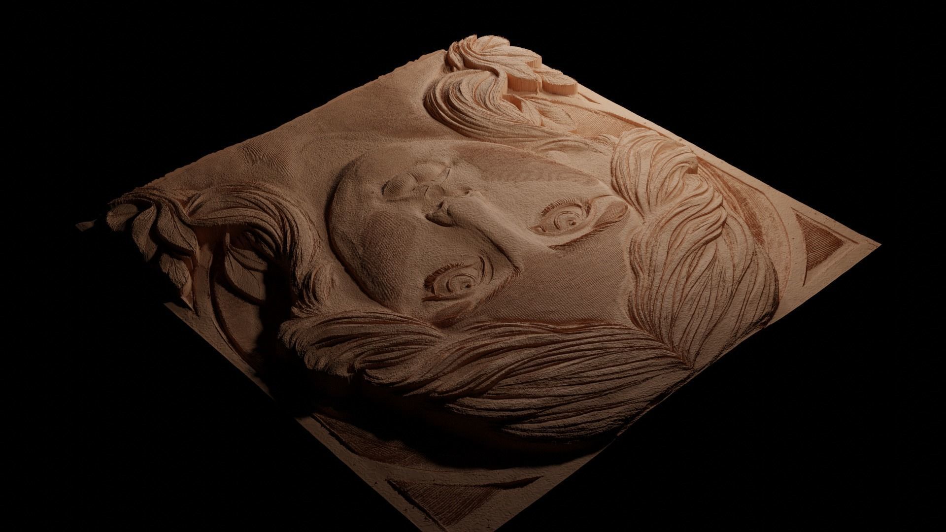 female CNC 3d Print High Relief Sand Casting 3D print model_3