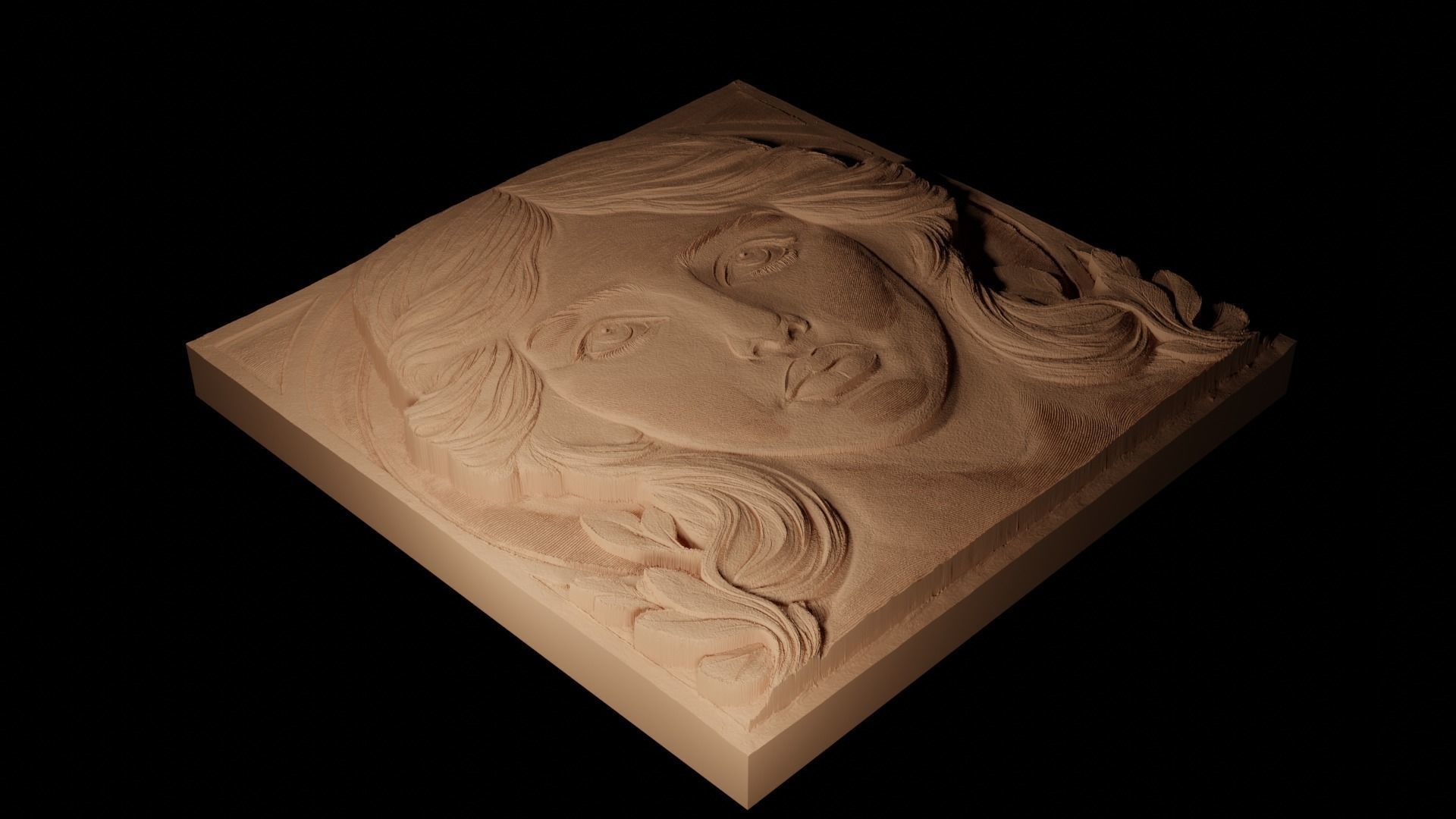 female CNC 3d Print High Relief Sand Casting 3D print model_2