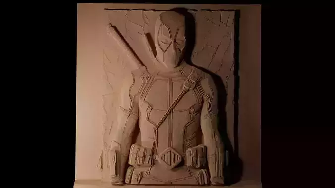 Deadpool CNC 3d Print High Relief Sand Casting 3D print model