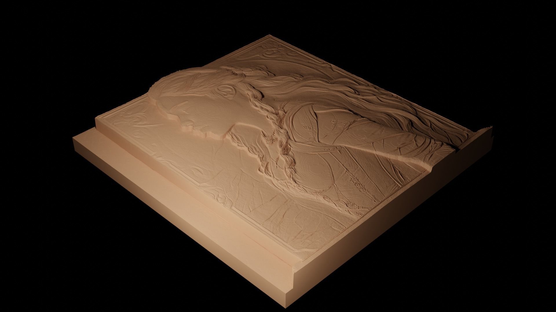 Daenerys Targaryen GOT CNC 3d Print High Relief Sand Casting 3D print model_2
