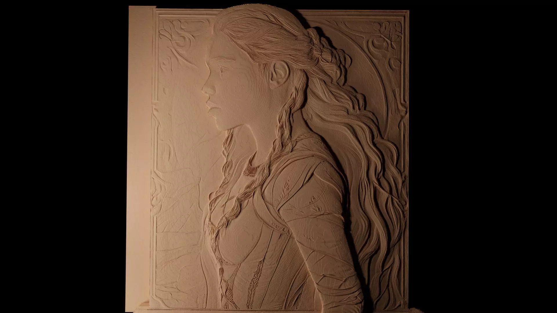 Daenerys Targaryen GOT CNC 3d Print High Relief Sand Casting 3D print model_0
