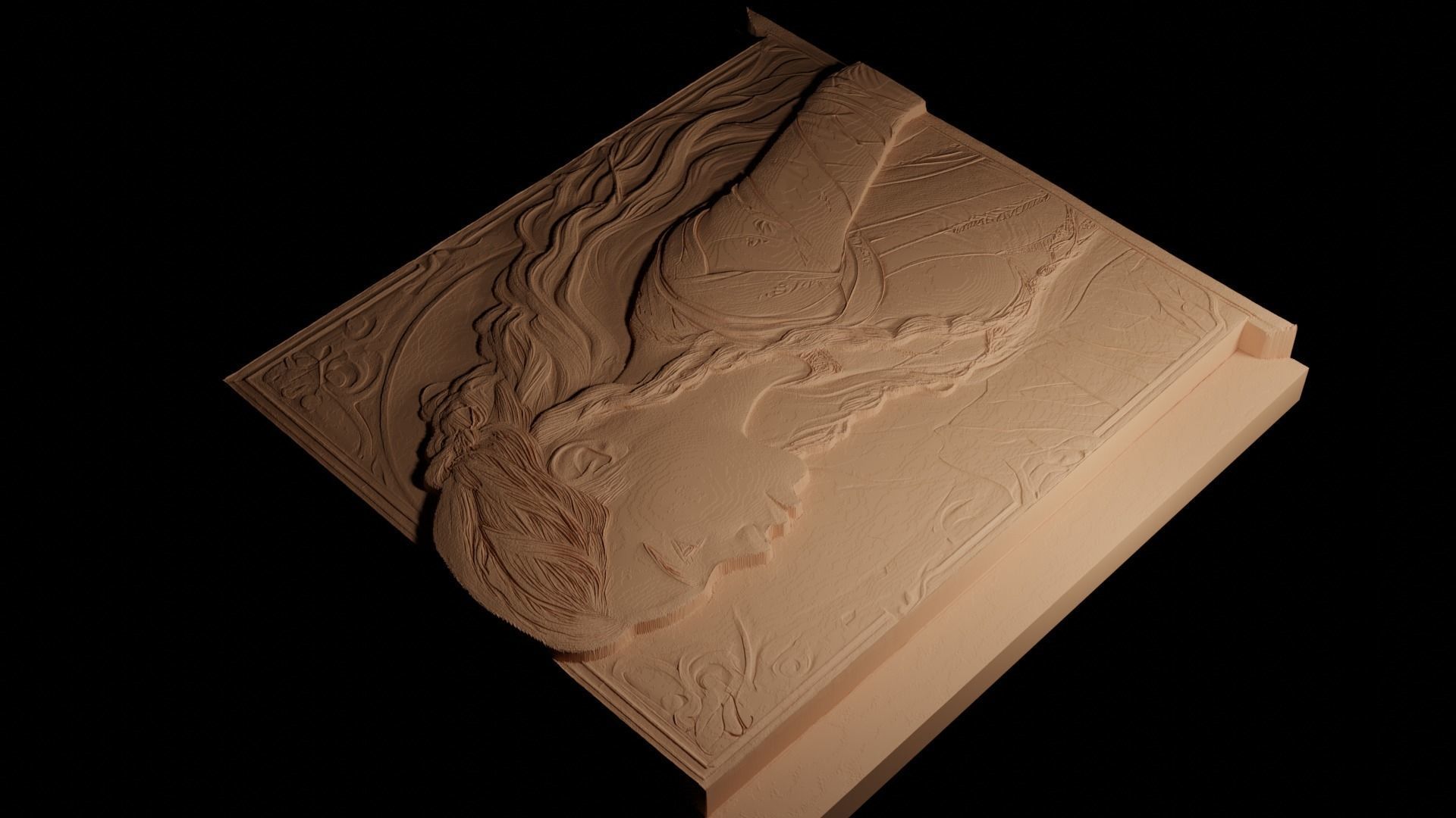 Daenerys Targaryen GOT CNC 3d Print High Relief Sand Casting 3D print model_4