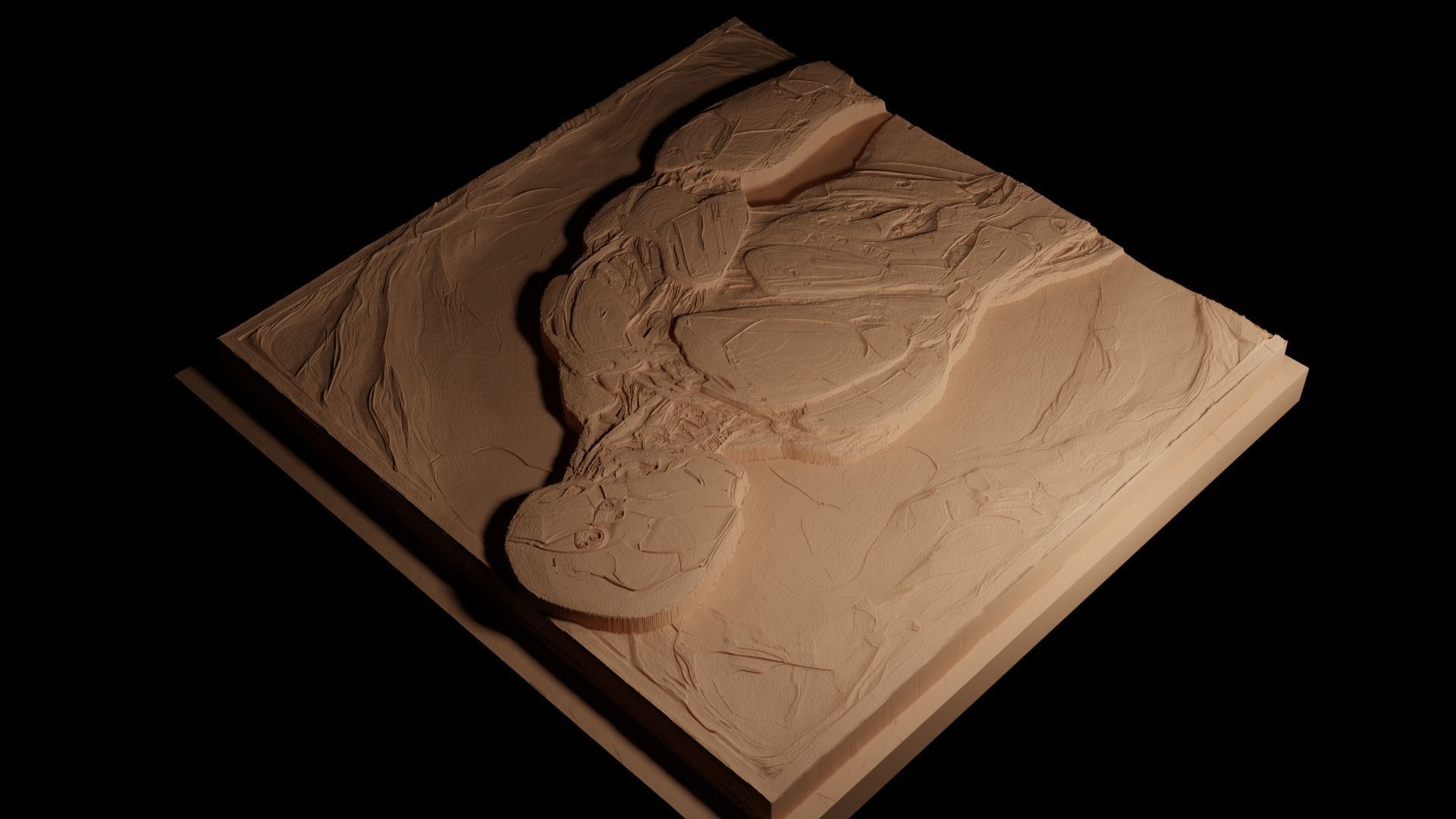 Cyborg CNC 3d Print High Relief Sand Casting 3D print model_4