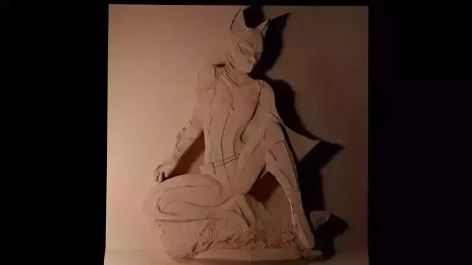 Catwoman CNC 3d Print High Relief Sand Casting