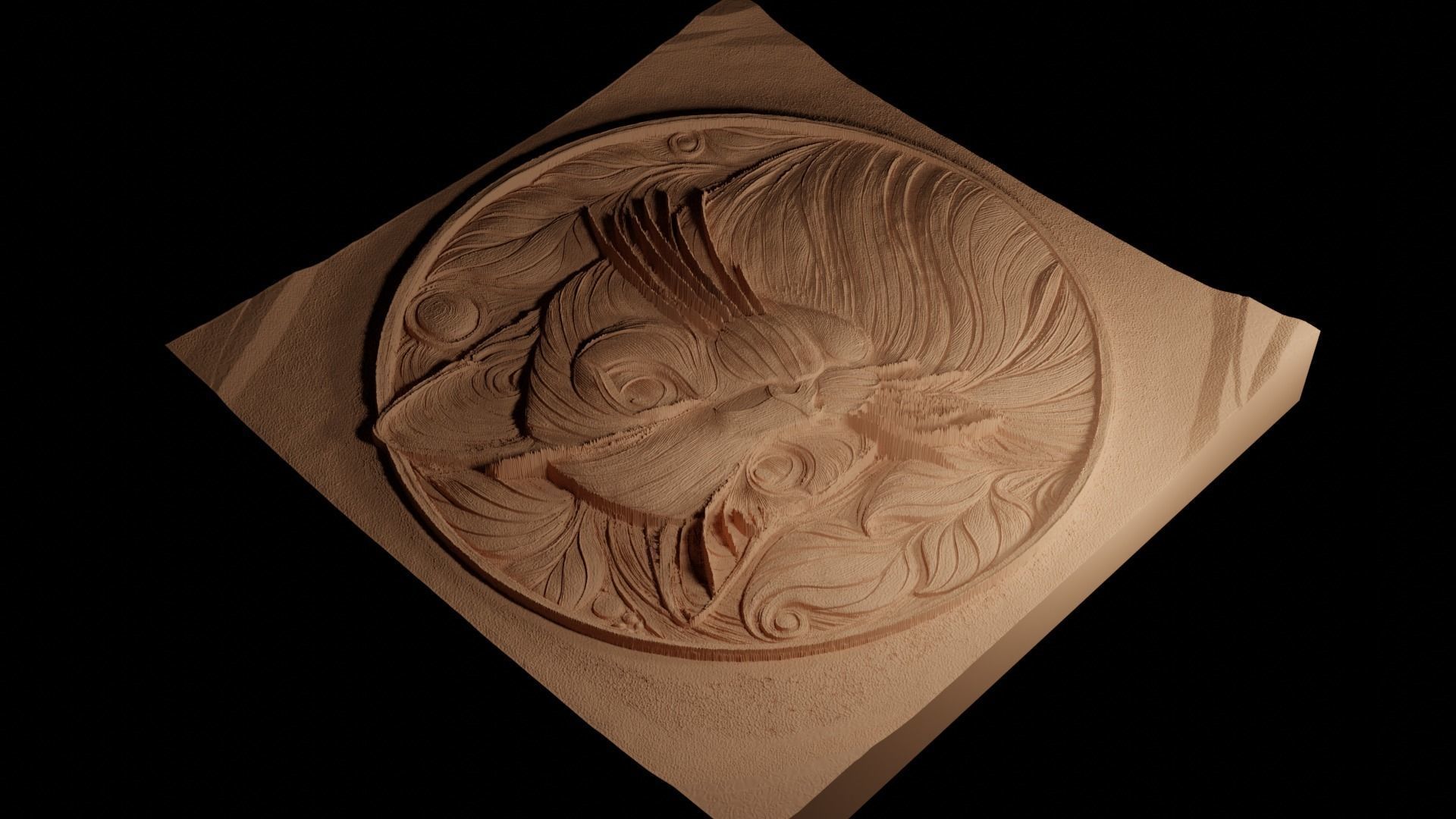 cat CNC 3d Print High Relief Sand Casting 3D print model_4