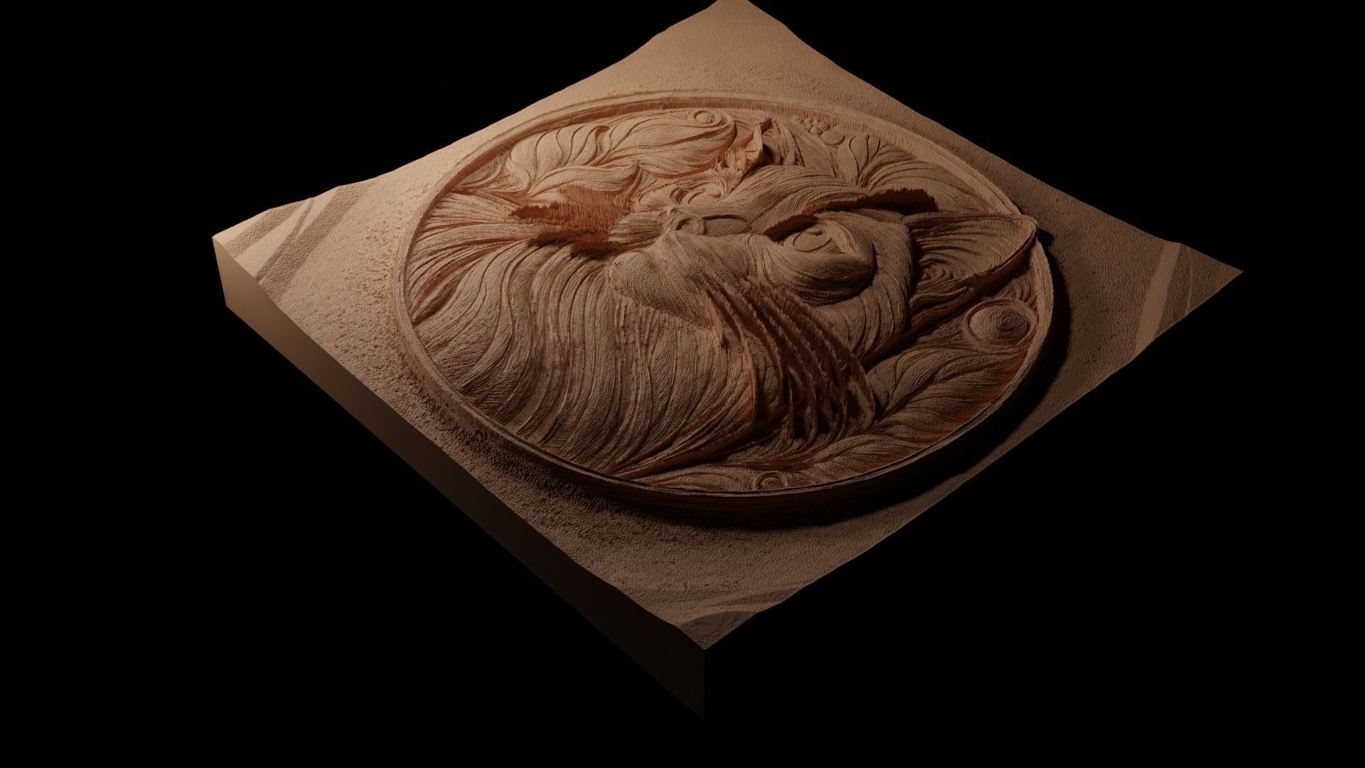 cat CNC 3d Print High Relief Sand Casting 3D print model_1