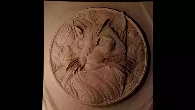 cat CNC 3d Print High Relief Sand Casting 3D print model