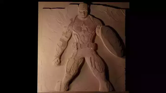 Captain America CNC 3d Print High Relief Sand Casting 3D print model