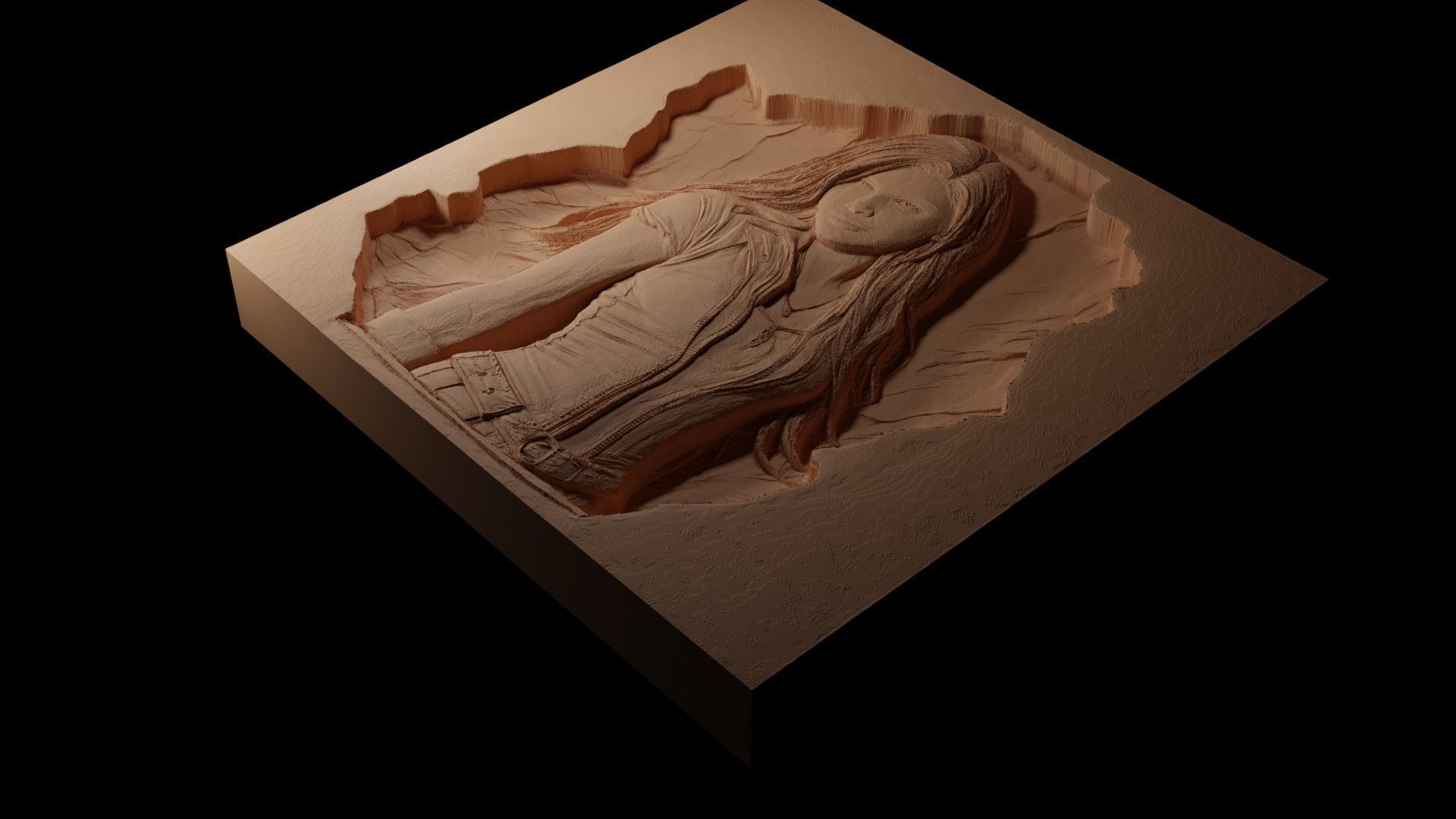 Buffy Summers CNC 3d Print High Relief Sand Casting 3D print model_1