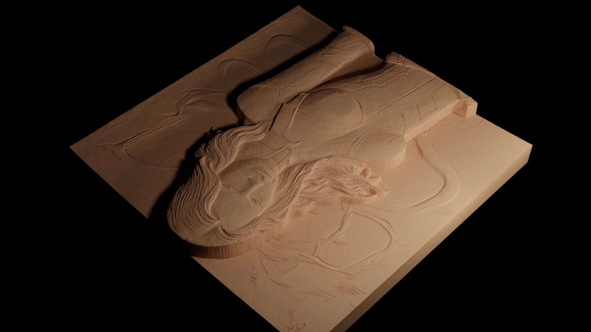 Black Widow CNC 3d Print High Relief Sand Casting 3D print model_4