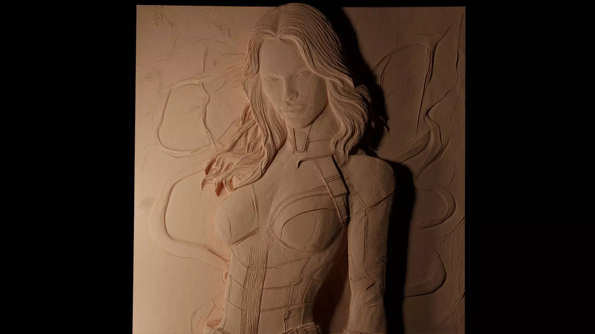 Black Widow CNC 3d Print High Relief Sand Casting 3D print model_0