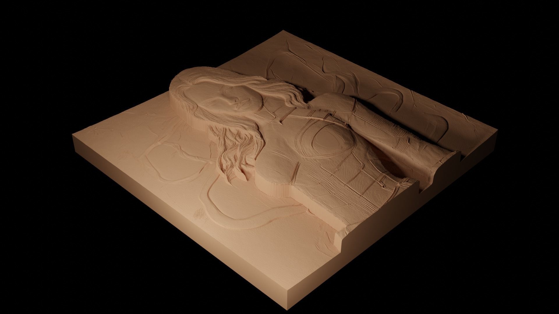 Black Widow CNC 3d Print High Relief Sand Casting 3D print model_2