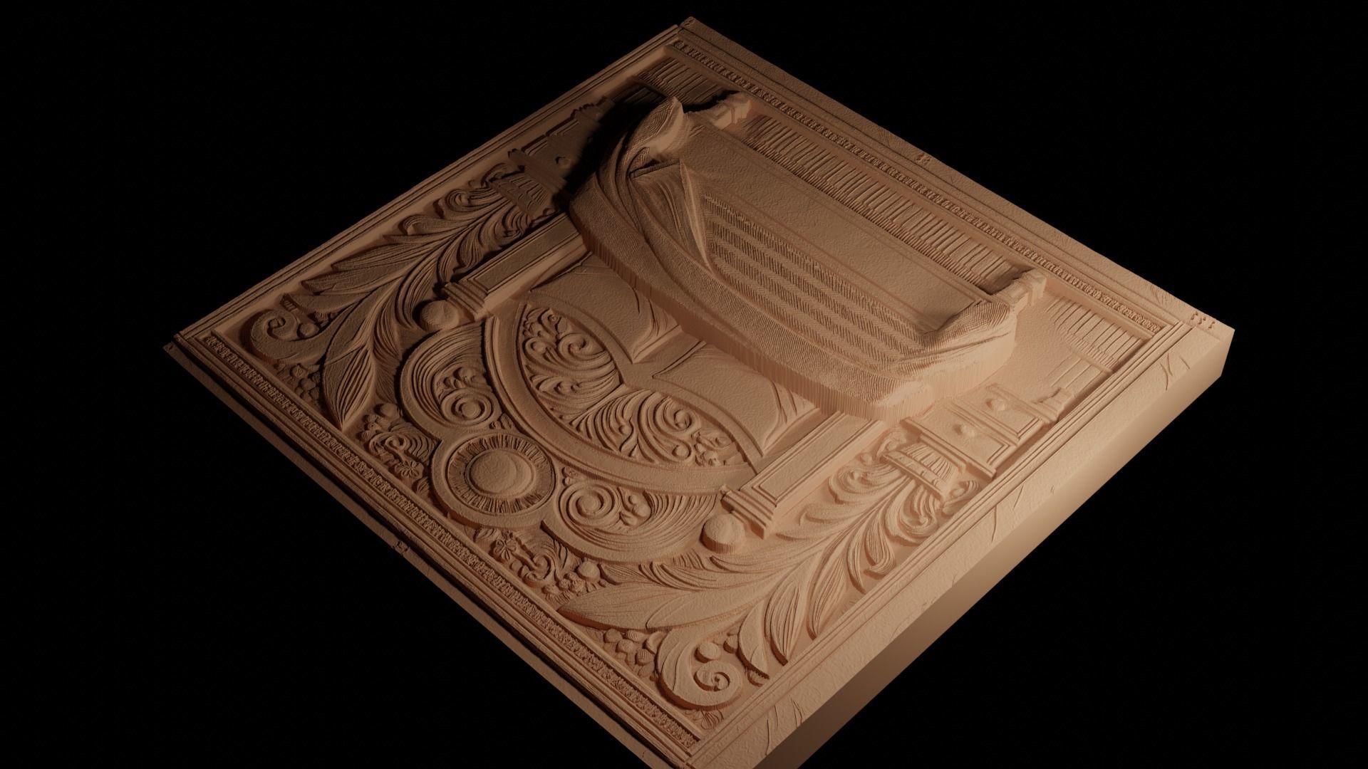 bed CNC 3d Print High Relief Sand Casting 3D print model_4