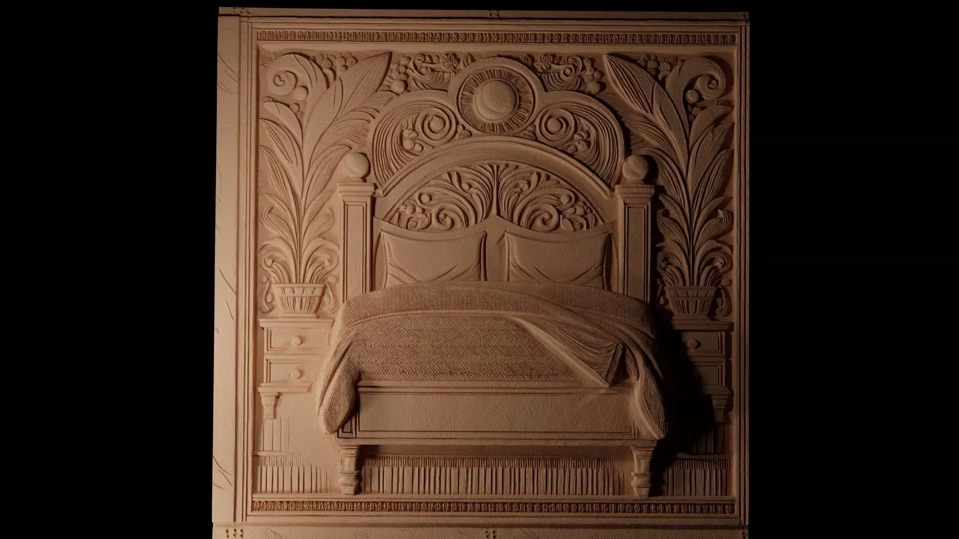 bed CNC 3d Print High Relief Sand Casting 3D print model_0