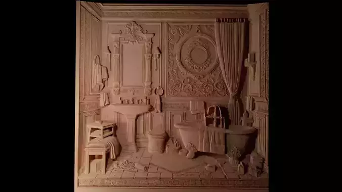 bathroom CNC 3d Print High Relief Sand Casting 3D print model