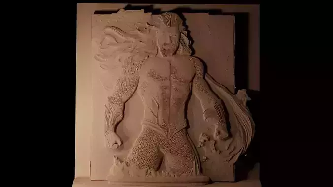 Aquaman CNC 3d Print High Relief Sand Casting 3D print model